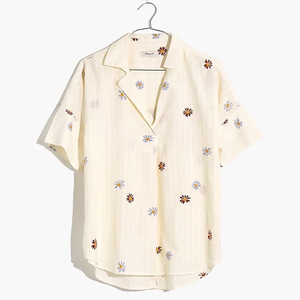 Madewell Daisy Printed Courier Button-Back Shirt in Stripe - Picture 4 of 5